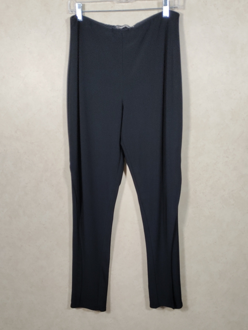 I199 Sympli Black Tummy Control Split Wrapped Leg Pull-On Pants 10
